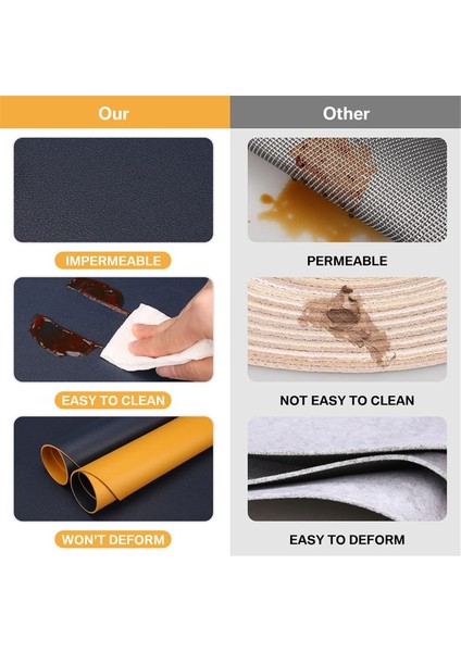 Düzensiz Şekil Placemat Takım Yağı Geçirmez ve Su Geçirmez Çift Taraflı Yemek Mat Geniş Kullanım (Yurt Dışından) modelleri