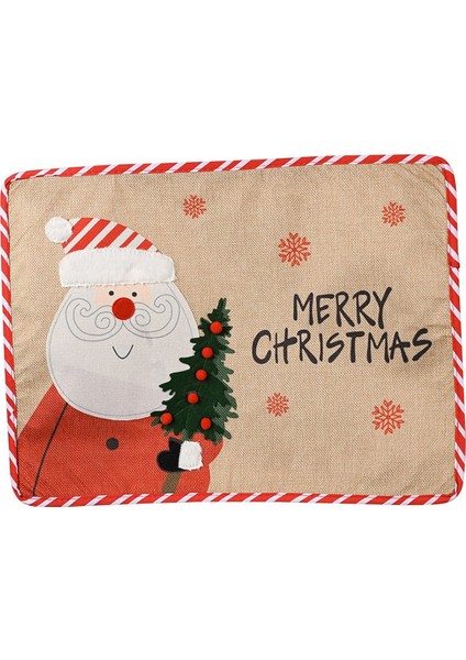 Noel Dekorasyon Malzemeleri Yaşlı Adam Nakış Placemats Yemek Masa Giyim Yalıtım Pad Masa Korku (Yurt Dışından)