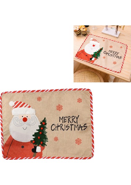 Noel Dekorasyon Malzemeleri Yaşlı Adam Nakış Placemats Yemek Masa Giyim Yalıtım Pad Masa Korku (Yurt Dışından) fırsatları