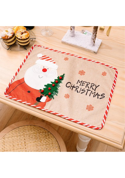 Noel Dekorasyon Malzemeleri Yaşlı Adam Nakış Placemats Yemek Masa Giyim Yalıtım Pad Masa Korku (Yurt Dışından) indirimleri