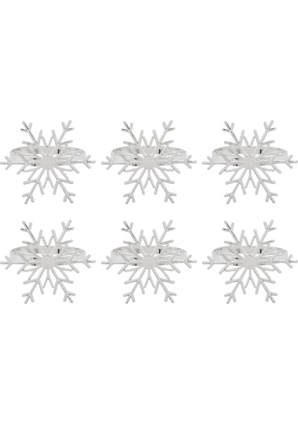 6 Adet Kar Tanesi Peçete Halkaları Noel Tatil Masası Dekorasyonu (Gümüş) Için Noel Kar Tanesi Peçete Tutucu Yüzükleri (Yurt Dışından)