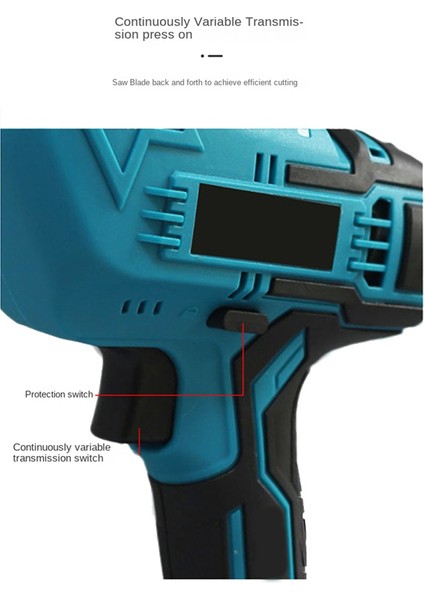 Kablosuz Elektrikli Pistonlu Testere Değişken Hızlı Metal Ahşap Kesme Aracı Makita Için Elektrik Testere 18V Pil (Yurt Dışından)