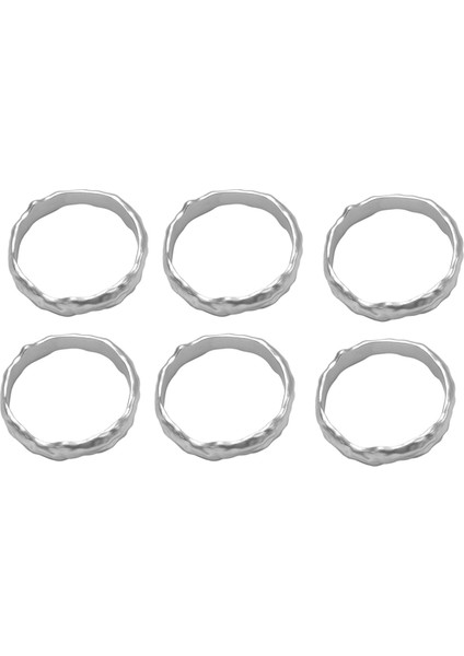 6pcs Peçete Yüzüğü Metal Peçete Halka Seti Düğün, Parti, Ramazan, Ziyafet Gümüşü Için Peçete Tokası Tutucu Masa Dekoru (Yurt Dışından)