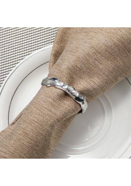 6pcs Peçete Yüzüğü Metal Peçete Halka Seti Düğün, Parti, Ramazan, Ziyafet Gümüşü Için Peçete Tokası Tutucu Masa Dekoru (Yurt Dışından) modelleri