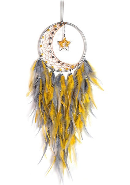 Yatak Odası Için Tüy Rüya Yakalayıcı, Yıldız Kolye ile Rüya Yakalayıcı, Duvar Asma Zanaat Hediyeleri Için Rüya Yakalayıcı Sarı (Yurt Dışından)