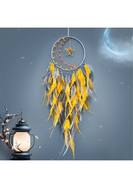 Yatak Odası Için Tüy Rüya Yakalayıcı, Yıldız Kolye ile Rüya Yakalayıcı, Duvar Asma Zanaat Hediyeleri Için Rüya Yakalayıcı Sarı (Yurt Dışından) fiyatları