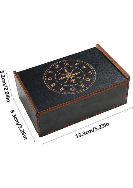 Tarot Kart Kasası Vintage Ahşap Biblo Kutusu Mücevher Kutusu Küçük Ahşap Vintage Çok Işlevli Kutu Tarot Kartı Aksesuarı C Için (Yurt Dışından)