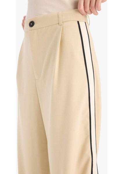 Wide Leg Kumaş Palazzo Pantolon Fermuarlı Normal Bel Standart Boy Geniş Bol Paça E7275AX25SP