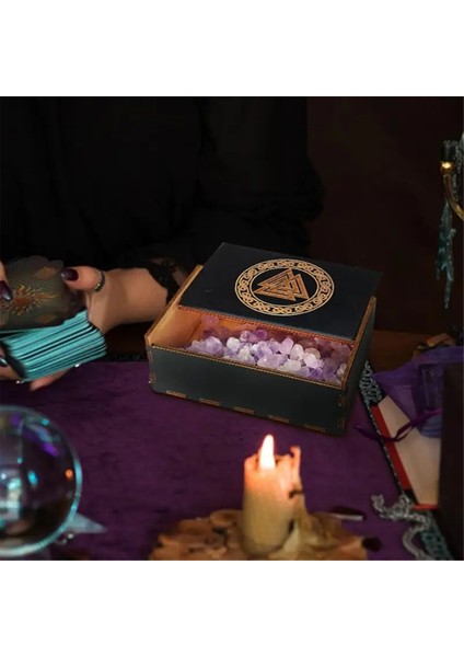 Tarot Kart Kasası Vintage Ahşap Biblo Kutusu Mücevher Kutusu Küçük Ahşap Vintage Çok Işlevli Kutu Tarot Kartı Aksesuarı E (Yurt Dışından) modelleri