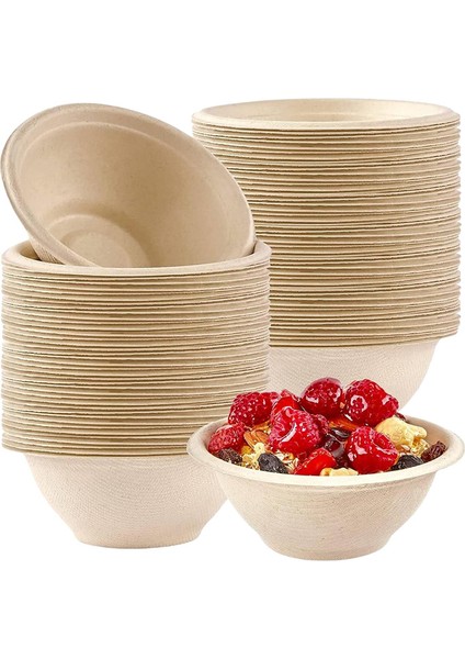 100 Adet Güçlü Tek Kullanımlık Kağıt Kaseler, 350ML Tek Kullanımlık Şeker Kamışı Kağıt Kaseler Kahverengi Süper Sert Biyolojik Olarak Parçalanabilir (Yurt Dışından)