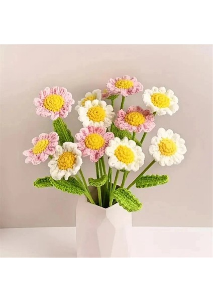 12PCS El Yapımı Daisy Tığ Işi Iplik Kanca Örme Örme Buket Doğum Günü Hediyesi Ev Dekorasyonları Parti Düğün Dekor (Yurt Dışından) fırsatları