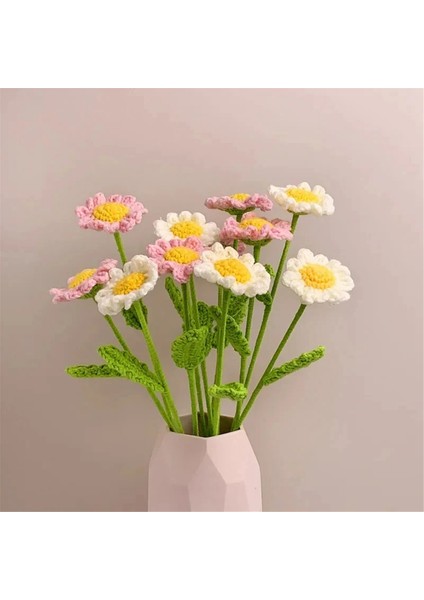 12PCS El Yapımı Daisy Tığ Işi Iplik Kanca Örme Örme Buket Doğum Günü Hediyesi Ev Dekorasyonları Parti Düğün Dekor (Yurt Dışından) indirimleri