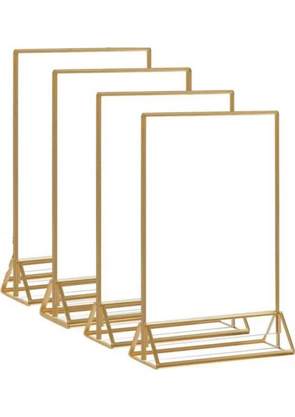 Akrilik Işaret Tutucu Altın Resim Çerçeve Çift Taraflı Açık Ekran Standı, Home Shop Restoran Için Altın Akrilik Çerçeveler (Yurt Dışından)