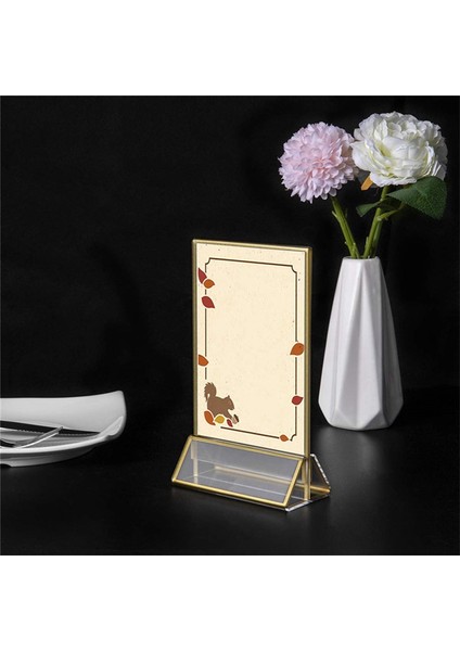 Akrilik Işaret Tutucu Altın Resim Çerçeve Çift Taraflı Açık Ekran Standı, Home Shop Restoran Için Altın Akrilik Çerçeveler (Yurt Dışından) modelleri