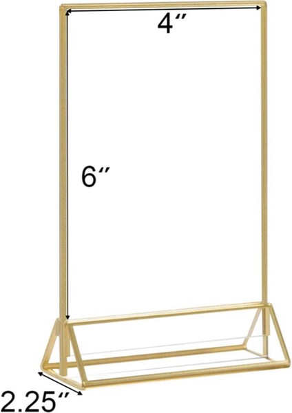 Akrilik Işaret Tutucu Altın Resim Çerçeve Çift Taraflı Açık Ekran Standı, Home Shop Restoran Için Altın Akrilik Çerçeveler (Yurt Dışından) indirimleri