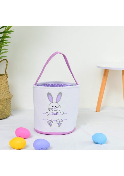 Paskalya Tavşan Sepet Kovaları, Sevimli Kişiselleştirilmiş Tuval Pamuk Tote Çanta Sepet Paskalya Parti Hediyeleri Pembe-Beyaz (Yurt Dışından) fiyatları