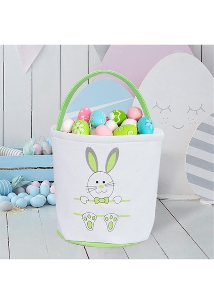 Paskalya Tavşan Sepet Kovaları, Sevimli Kişiselleştirilmiş Tuval Pamuk Tote Çanta Sepet Paskalya Parti Hediyeleri Pembe-Beyaz (Yurt Dışından) fırsatları