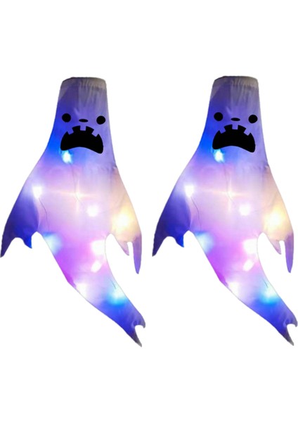 Cadılar Bayramı Dekoratif Mekan Düzeni Sahne, Hayalet Fan LED Glow Hayalet Kolye Askılı Dekorasyon, C (Yurt Dışından)