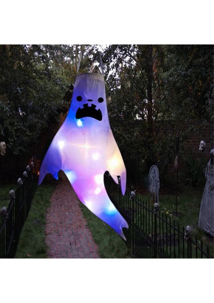 Cadılar Bayramı Dekoratif Mekan Düzeni Sahne, Hayalet Fan LED Glow Hayalet Kolye Askılı Dekorasyon, C (Yurt Dışından) fiyatları
