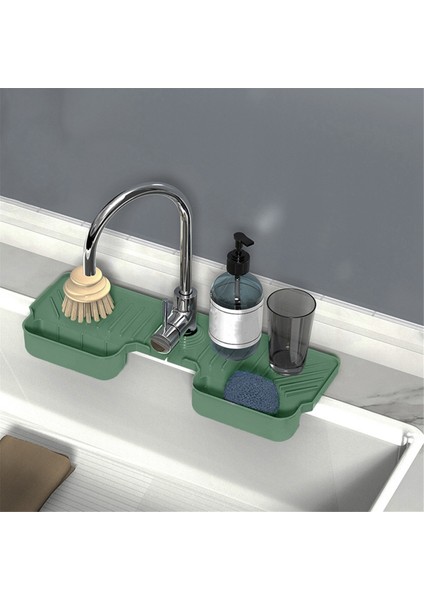 Mutfak Musluk Emici Mat Lavabo Sıçrama Koruyucusu Silikon Drenaj Kurutma Pedi Tezgahı Koruma Tepsisi Siyah (Yurt Dışından) fiyatları