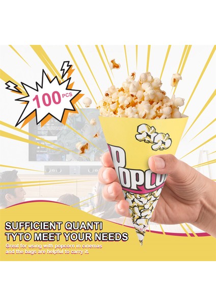 100X Patlamış Mısır Torbaları Kağıt Torbalar Badem Patlamış Mısır S (Yurt Dışından) indirimleri