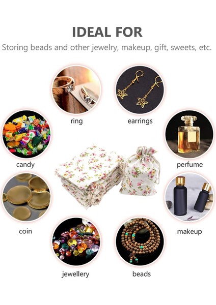 50PCS Çiçek Çuval Bezi Çizim Çantaları, Keten Hediye Çantası Takı Torbaları Noel Düğün Partisi Için Çuvallar, 5.3 x 3,9 Inç (Yurt Dışından) fiyatları