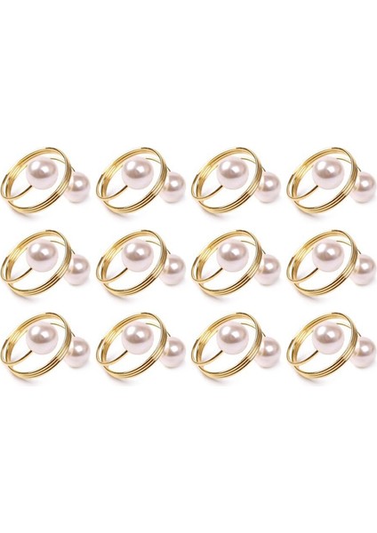 Inci Peçete Yüzükleri Seti 12, Altın Peçete Yüzükleri Tutucu Inci Peçete Tutucu Paskalya Serviette Yüzük Tokalı, Aile Toplantı (Yurt Dışından)