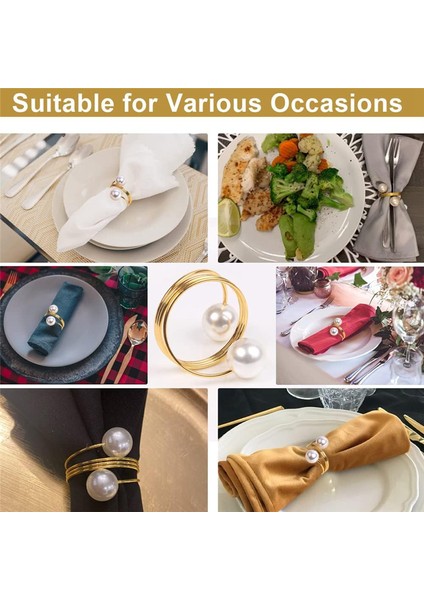 Inci Peçete Yüzükleri Seti 12, Altın Peçete Yüzükleri Tutucu Inci Peçete Tutucu Paskalya Serviette Yüzük Tokalı, Aile Toplantı (Yurt Dışından) modelleri