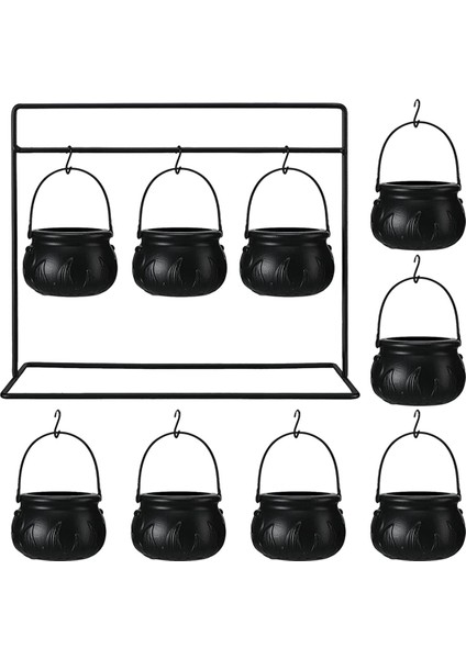Siyah Cadılar Kazan Şekeri Rafta Plastik Şeker Konteyner Kova Setleri Ev Partisi Mutfak Dekorasyonu (Yurt Dışından)