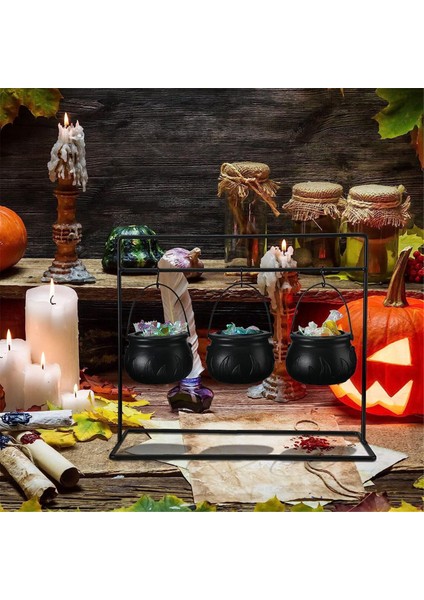 Siyah Cadılar Kazan Şekeri Rafta Plastik Şeker Konteyner Kova Setleri Ev Partisi Mutfak Dekorasyonu (Yurt Dışından) fırsatları