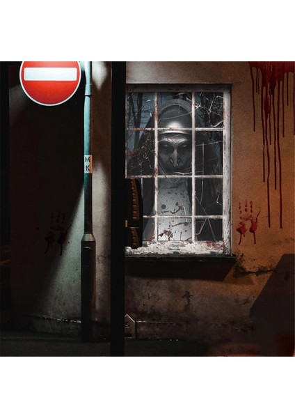 Cadılar Bayramı Kanlı Rahibeler Hayalet Yüz Kumaş Pencere Dekorasyon BYJC002 (Yurt Dışından) modelleri