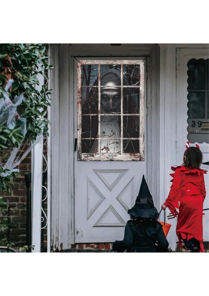 Cadılar Bayramı Kanlı Rahibeler Hayalet Yüz Kumaş Pencere Dekorasyon BYJC002 (Yurt Dışından) indirimleri