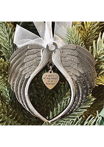 Noel Süsleri Melek Kanadı Bir Kalp Parçası Cennet Süsündedir Noel Ağacı Çift Taraflı Anıt Süsleme (Yurt Dışından) fiyatları