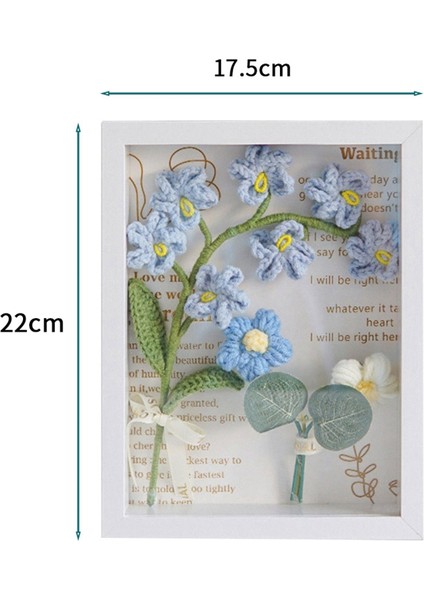 Tığ Işi Yün Çiçek Bitmiş Örgü Buket Fotoğraf Süsleri Kolye Sevgililer Günü Hediye Mavi (Yurt Dışından) modelleri