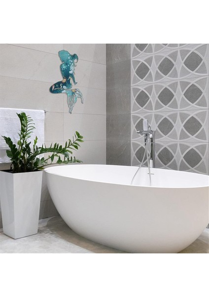 Metal Denizkızı Duvar Sanatı Rustik Asma Denizkızı Dekor Mavi Metal Denizkızı Dekorasyonları Zarif Denizkızı Heykel 25CM (Yurt Dışından) fırsatları