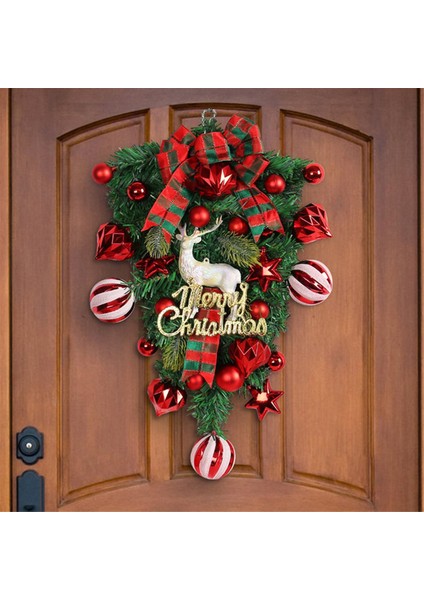 Noel Çelengi Dekoratif Asma Süs Yapay Çelenk Ön Kapı, Duvar, Şömine Için Noel Günü (Yurt Dışından) indirimleri