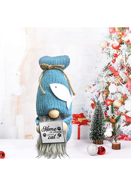 El Yapımı Mavi Doldurulmuş Kediler Ev Için Gnome Dekorasyonu, Kediler Tema Koleksiyon Figür Gnome Peluş ve Sıcak Ülke Dekor (Yurt Dışından) fiyatları