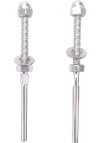 50 Pcs Paslanmaz Çelik Küpeşte Korkuluk Kablosu Germe Dişli Saplamalı Saplama 1/8 Inç Kablo Tel Için Uç Takım (50 Paket) (Yurt Dışından)