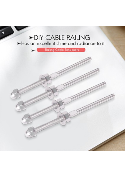 50 Pcs Paslanmaz Çelik Küpeşte Korkuluk Kablosu Germe Dişli Saplamalı Saplama 1/8 Inç Kablo Tel Için Uç Takım (50 Paket) (Yurt Dışından) modelleri