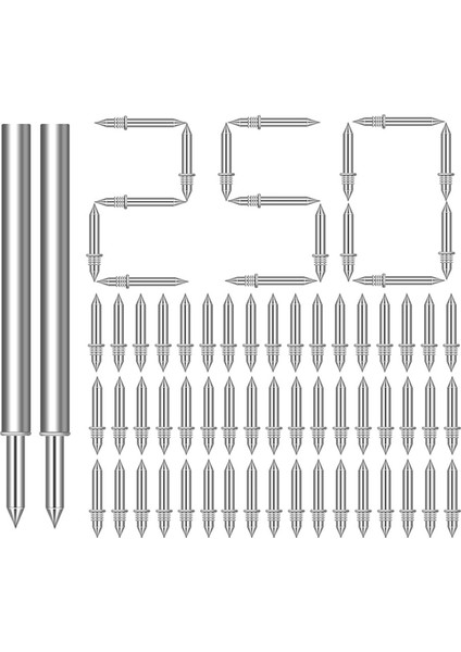 250PCS Süpürme Tahtası Çivileri, Çifte Kafa Süpürme Iplik Dikişsiz Çivi, Tırnaklara Özgü Kılıf Aracı ile Donatılmış (Yurt Dışından)