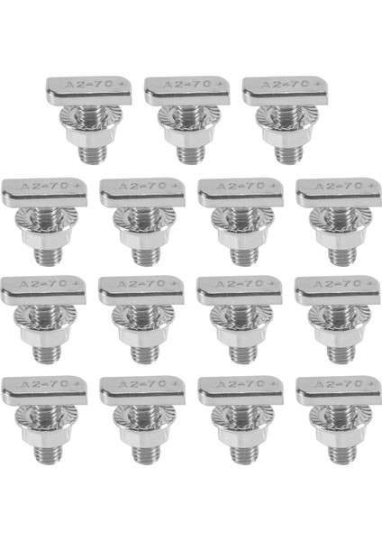 15PCS T Yuva Cıvatası Değiştirme, M8 x 20 Vidalar, A2-70 Raylı Raylı Vidalar 15 Flanş Somunlu Parça Fındık (Yurt Dışından) fırsatları