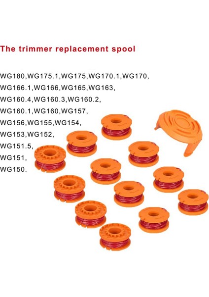 Worx Biçme Makineleri, Çim Biçme Makinesi Yedek Hatları (12 Satır + 1 Kapak) ile Uyumlu Çizgi Makaraları, Edger Hattı Makaraları (Yurt Dışından) indirimleri