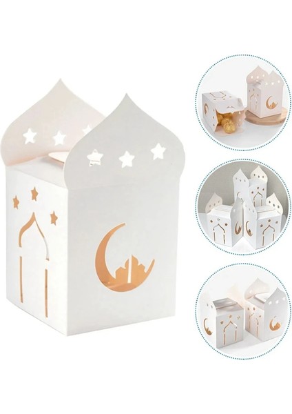50PCS Eid Mübarek Şeker Kutuları Hollow Star Moon Kurabiye Hediye Ambalaj Kutusu Ramazan Islam Müslüman Dekorasyon Malzemeleri (Yurt Dışından) fırsatları