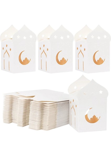 50PCS Eid Mübarek Şeker Kutuları Hollow Star Moon Kurabiye Hediye Ambalaj Kutusu Ramazan Islam Müslüman Dekorasyon Malzemeleri (Yurt Dışından) indirimleri
