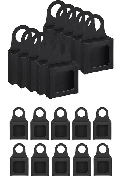 Pencereli Şarap Şişesi Kutusu, 30 Adet Şarap Hediye Kutusu, Şarap Kutuları Lehine Kutu Charcuterie Kutusu Sabun Ambalaj Kutusu Hediye Siyah (Yurt Dışından)