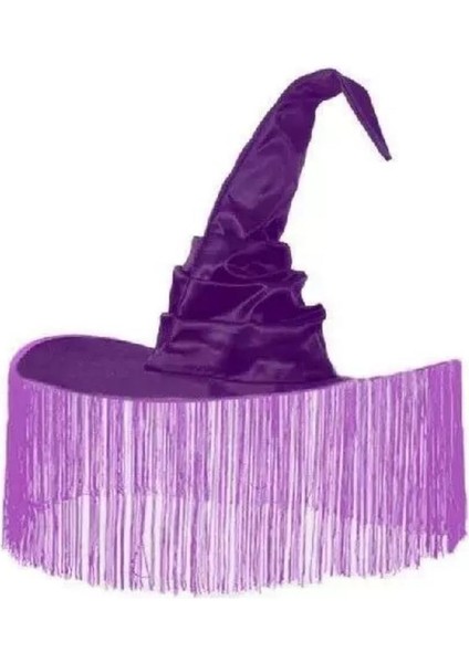 Cadı Şapkası Geniş Sikizli Şapka Mor Çarpık Sihirbaz Şapkası Tatiller Için Cosplay Carnival Cadılar Bayramı Dekorasyonları (Yurt Dışından)