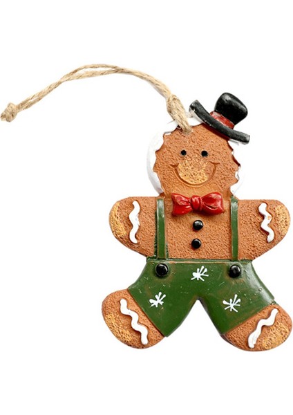 Noel Ağacı Önü Süsler Zencefil Kurbağa Adam Kolyesi Noel Yaratıcı-Resin Dekoratif Küçük Süsler Kolye (Yurt Dışından)