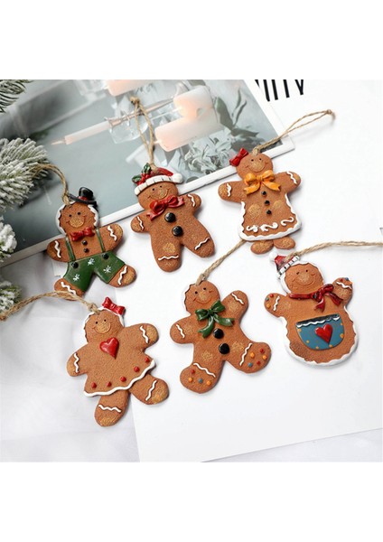 Noel Ağacı Önü Süsler Zencefil Kurbağa Adam Kolyesi Noel Yaratıcı-Resin Dekoratif Küçük Süsler Kolye (Yurt Dışından) fiyatları