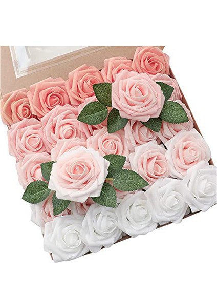 Dıy Düğün Buket Dekorasyonu Için 25 Çubuk Ev Dekoru Gradyan Buket Düzenleme Çiçekleri ile Yapay Güller (Yurt Dışından)
