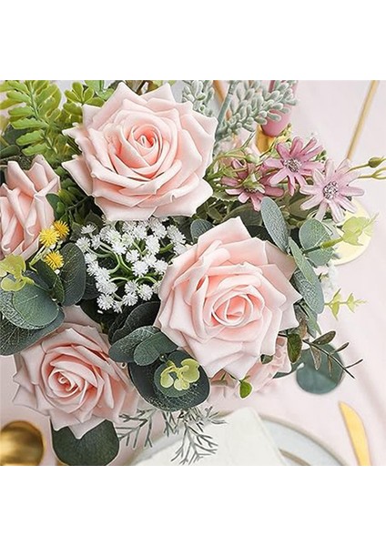 Dıy Düğün Buket Dekorasyonu Için 25 Çubuk Ev Dekoru Gradyan Buket Düzenleme Çiçekleri ile Yapay Güller (Yurt Dışından) modelleri
